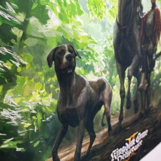Wandteppich Kingdom Come: Deliverance II - Heinrich und Köter im Wald (Bild auf Textil)