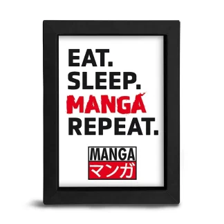 Gerahmtes Poster Asian Art - Eat. Sleep. Manga. Repeat.