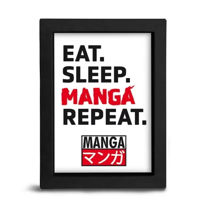 Gerahmtes Poster Asian Art - Eat. Sleep. Manga. Repeat.