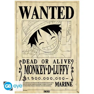 Poster One Piece - Wanted Luffy Parchment