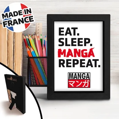 Gerahmtes Poster Asian Art - Eat. Sleep. Manga. Repeat. – Bild 4