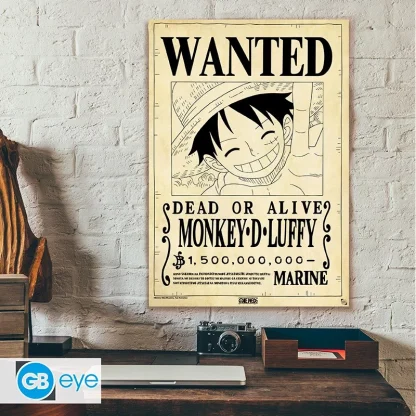 Poster One Piece - Wanted Luffy Parchment – Bild 3