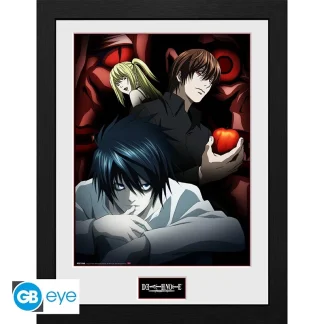 Gerahmtes Poster Death Note - Light, L and Misa