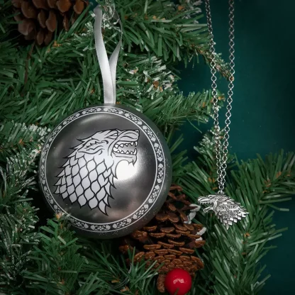 Weihnachtsschmuck Game of Thrones - Stark Direwolf (mit Anhänger im Inneren) – Bild 4
