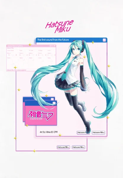 T-Shirt Vocaloid - Hatsune Miku Pop Up – Bild 3