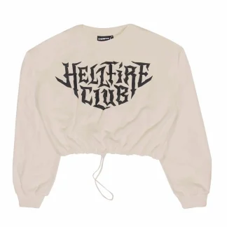Damen-Hoodie Stranger Things - Hellfire Club Crop Top